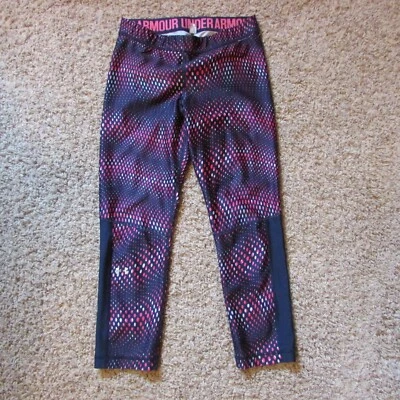 Leggings de compresión Under Armour medianos azul marino rosa blanco atléticos yoga capri Foto 1 de 2