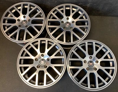 (4) TSW Donington Wheels Rims + Cadillac Caps 17x8 5x120 ET32 HB76mm - Image 1 of 4