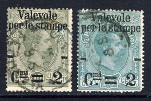 ITALIEN 1890 Paketpost Briefmarken Zuschlag 2c. auf 10c. & 75c. SG 47 & SG 50 ss - Bild 1 von 2