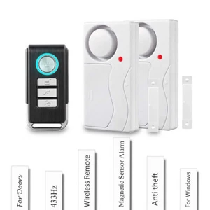 Doorbell Alarm Simple White Set with Remote Control 2 Sensing Entrance Easy Use - Picture 1 of 12