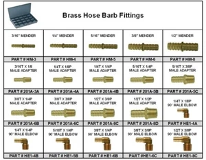 Brass Hose Barb Pipe Fitting Assortment In Small Metal Locking Durham Tray* - Picture 1 of 2