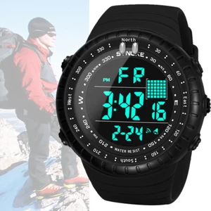 Men's Digital Sports Watch Waterproof Tactical Watch with LED Backlight Watches - Picture 1 of 15