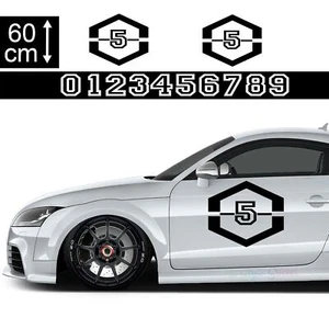 Startnummer Auto Aufkleber Seitenaufkleber WUNSCHNUMMER -  Zahlen Sticker - Picture 1 of 134