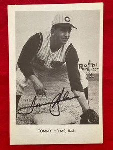 TOMMY HELMS Jay Publishing 5x7 Photo Cincinnati Reds Autographed Signed d.2025 - Picture 1 of 4