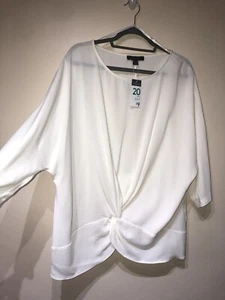 Size 20 Primark White Ivory Blouse Tunic Top Shirt Tee Tank Summer Plus Work - Picture 1 of 8