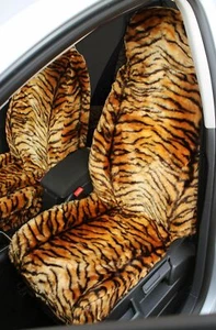 For CHRYSLER Luxury GOLD TIGER FAUX FUR Car Seat Covers VOYAGER YPSILON CRUISER - Picture 1 of 4