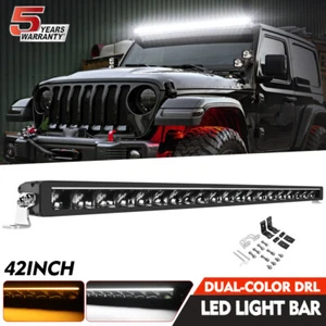 Silm 42inch LED Light Bar Dual Color Halo DRL Combo Driving Lamp Offroad SUV UTV - Picture 1 of 19
