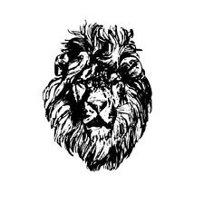 Lion Face African unmounted rubber stamp, wild animal, big cat #17