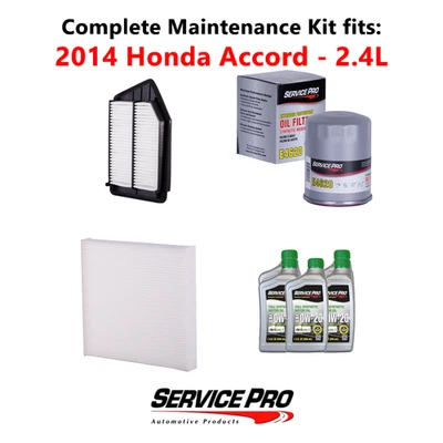 2014 Honda Accord 2.4L Complete Air, Oil & Cabin Filter Kit (0W-20) Foto 1 de 4
