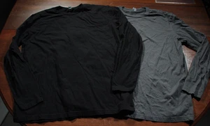 Next Level Langarmshirt Paket 2 Shirts schwarz grau XXL einfarbig unbedruckt - Bild 1 von 3