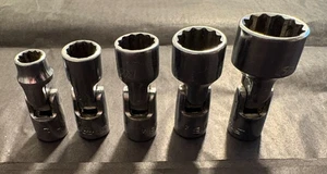 "Juego de enchufes giratorios/universales poco profundos SAE de 12 piezas Snap on 5 piezas 1/4"" 106TMUA" - Imagen 1 de 6