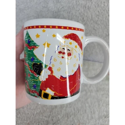 Caneca de Natal Riviera Van Beers assinatura Papai Noel grés máquina de lavar louça - Imagem 1 de 4