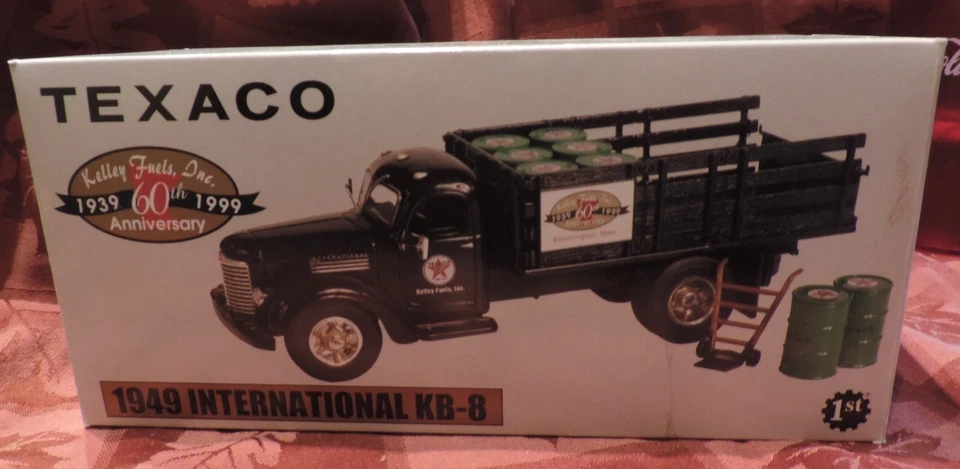 New TEXACO FIRST GEAR 18-2441 KELLEY FUELS 60th Anniversary 1949 INT KB-8 TRUCK - Image 1 of 1