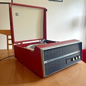 Vintage Bush RP 60 1960s Tube/Valve Record Player Red Made in Great Britain - Picture 1 of 3