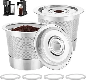 2-Pk Stainless Steel Reusable K Cup Coffee Filters for Keurig 1.0 - Picture 1 of 8