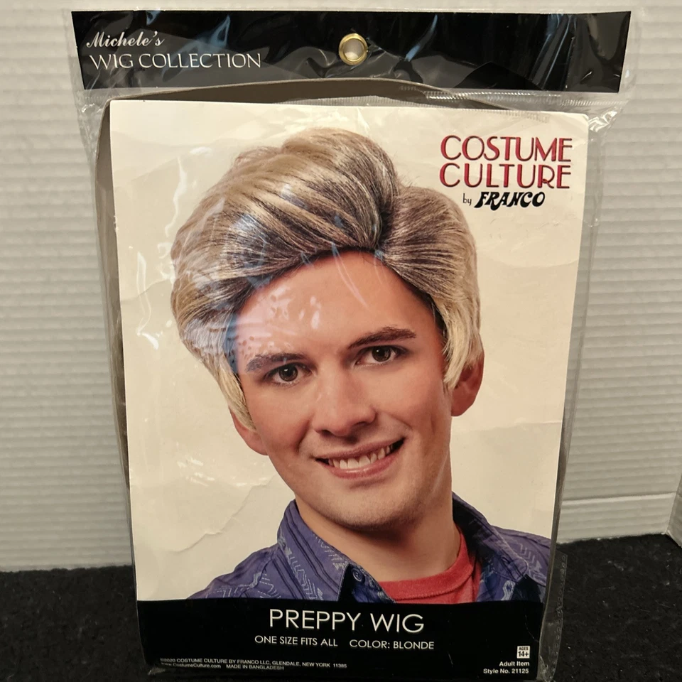 Peluca de disfraz de rubia preppy para adulto Foto 1 de 2