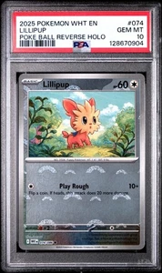 2025 Pokemon WHT EN-WHITE FLARE #074/086 Lilipup Pokeball PSA 10 - 128670904 - Bild 1 von 2