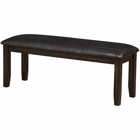 Steve Silver Ally Faux Leather Wood Dining Bench in Dark Brown Cover