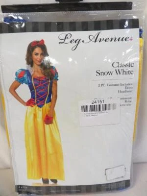 Leg Avenue Classic Snow White Adult Halloween Costume Dress and Headband Medium - Image 1 of 3