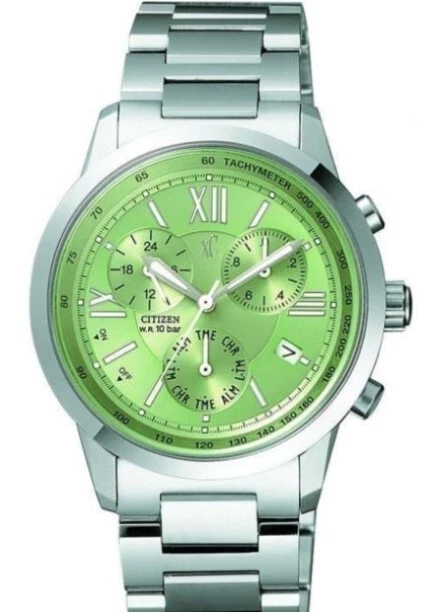 Reloj Citizen xC Cronógrafo Esfera Verde Acero Inoxidable Damas AN6070-54Z Foto 1 de 1