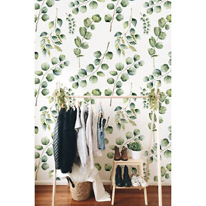 Removable wallpaper Eucalyptus Self adhesive Floral Peel and stick Home Decor