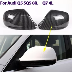 2x Cover Specchietto Laterale Modello Carbonio per Audi Q5 SQ5 8R Q7 4L senza Lane Assist - Foto 1 di 13
