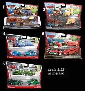 CARS 2 prima serie Personaggi doppi in Metallo scala 1:55 Mattel Disney Pixar - Foto 1 di 4