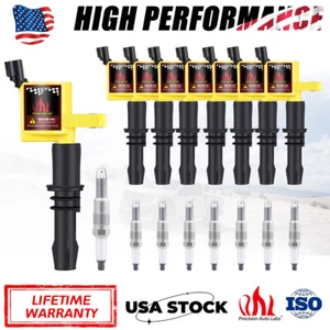 8 Ignition Coils & Spark Plugs Pack For Ford F-150 5.4L Mustang 4.6L V8 DG511 - Picture 1 of 20