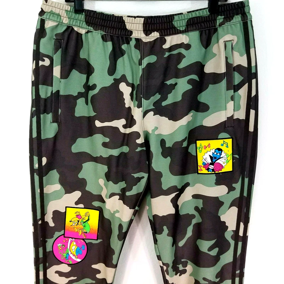 Adidas Originals Jeremy Scott Camo Track Pants Men's XS H53372 W/Tee T-Shirt Sm