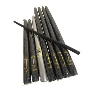 8 Spitzkerzen 12 10 9 schwarz silber Dochte n Sticks - Bild 1 von 4