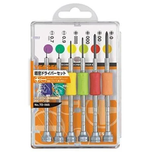 Precision Screwdriver Set | TD-56S Vessel JIS Made in Japan | 6 Piece Kit - Picture 1 of 10
