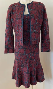 NWT ST JOHN Knit FitFlare Dress/Jacket Set Sz 2 Sparkle Jacquard Knit $3390 Evng - Picture 1 of 12