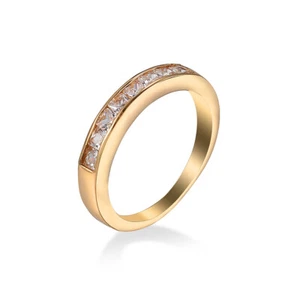 R118 Mujeres Oro Rosa 18K GP Moda Joyería Compromiso Boda Banda Anillo Regalo - Imagen 1 de 4