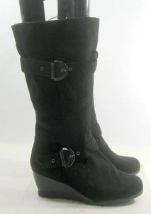Nueva Bota Rodillera Negra 3.5" Tacón Cuña Oculta MUJERES Talla 11 - Imagen 1 de 6