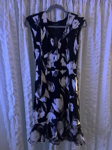 Tropical Fish  Spaghetti Tank Dress Midi - maxi Sundress Size Small Blue & White - Picture 1 of 7