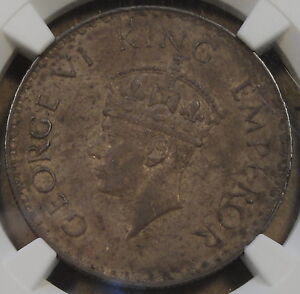 British India 1938(B) Dot Rupee NGC AU58 Richly Toned Original Coin