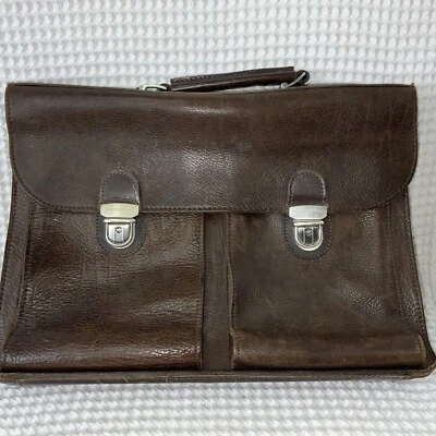 Marco Polo Itália Viajante Pasta de Couro Marrom com Chave Profissional Negócios - Imagem 1 de 4