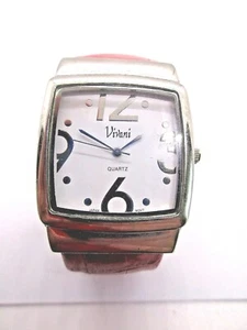 Vivani Ladies Quartz Watch Red Faux Leather Bracelet New Battery - Picture 1 of 4