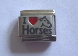 Italian Charms Equine L51 I rotes Herz Liebe Pferde passt klassischer Größe Armband - Bild 1 von 1