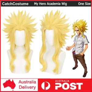 Anime My Hero Academia All Might Cosplay Wig Yagi Toshinori Golden Wavy Hair - Picture 1 of 6