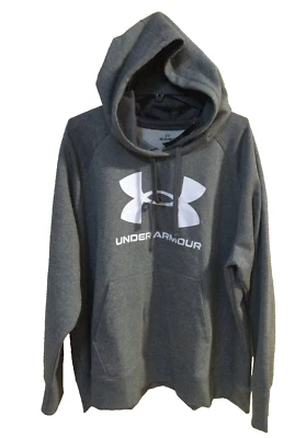 $50 New Under Armour Gray Women's Plus size 3X Rival Fleece White Logo Hoodie - Image 1 of 4