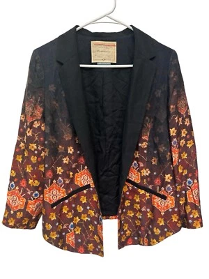Cartonnier Telluride Ombre brown and orange floral open front jacket - Image 1 of 4