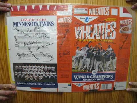 Minnesota Twins World Champs 1987 Wheeties Box Poster The Cover