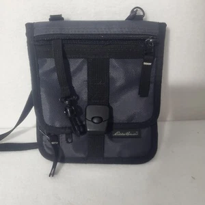 Eddie Bauer Ripstop Travel Wallet Organizer Adjustable Shoulder Strap Black - Picture 1 of 10