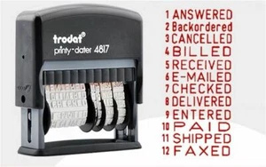 Adjust Date + Useful Word Business Company Account Office Self Inking Stamp - Picture 1 of 5