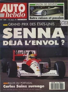 AUTO HEBDO Nr. 769 13.03.1991 GP USA RALLYE PORTUGAL SALON GENEVE - Bild 1 von 1