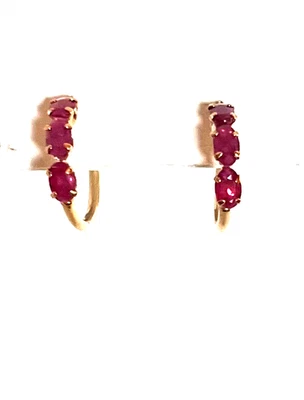 PENDIENTES OVALADOS HUGGIE 10K RUBÍ 10K Foto 1 de 3