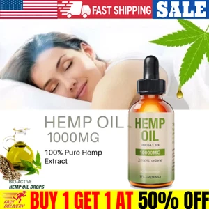 New Pure Hemp Organic Hemp Seed Oil 10000MG 30ml Pain Relief, Anxiety Sleep US✔️ - Picture 1 of 6