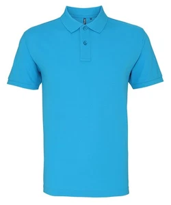 Mens Asquith & Fox Organic Cotton Polo. Turquoise L, XL, XXL, 3XL. T44179 - Picture 1 of 1