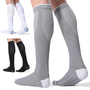 CelerSport 3 Paia Calze a Compressione per Uomo e Donna 20-30 mmHg Running Sup... - Foto 1 di 4